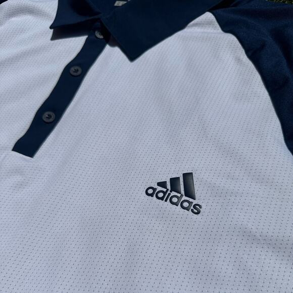 Adidas ClimaCool Athletic Raglan Polo Shirt Collared Short Sleeve Perforated XXL - Picture 7 of 11